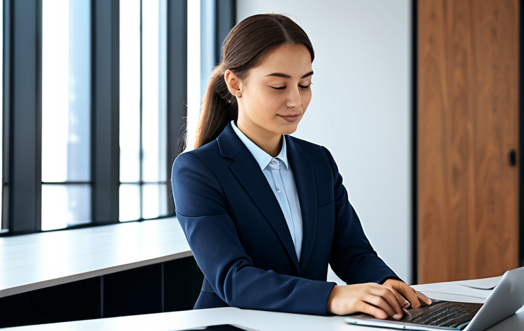 A focused young professional woman in a modest business casual outfit, fully clothed, appropriate attire, seated at a sleek desk in a bright, modern learning hub. A subtle holographic interface projects complex data visualizations, simplifying them into understandable concepts. The scene is illuminated by soft, natural light, creating a calm and inspiring atmosphere.
* **Quality Modifiers:** Professional photography, high resolution, soft cinematic lighting, warm color palette, digital art influence, realistic render, perfect anatomy, correct proportions, natural pose, well-formed hands, proper finger count, natural body proportions, safe for work, appropriate content, fully clothed, professional, family-friendly.